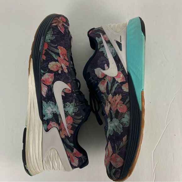 Nike‎ Sneakers Lunarglide 6 Photosynthesis Floral/Navy Men’s Size 15 Tropical - Picture 7 of 12